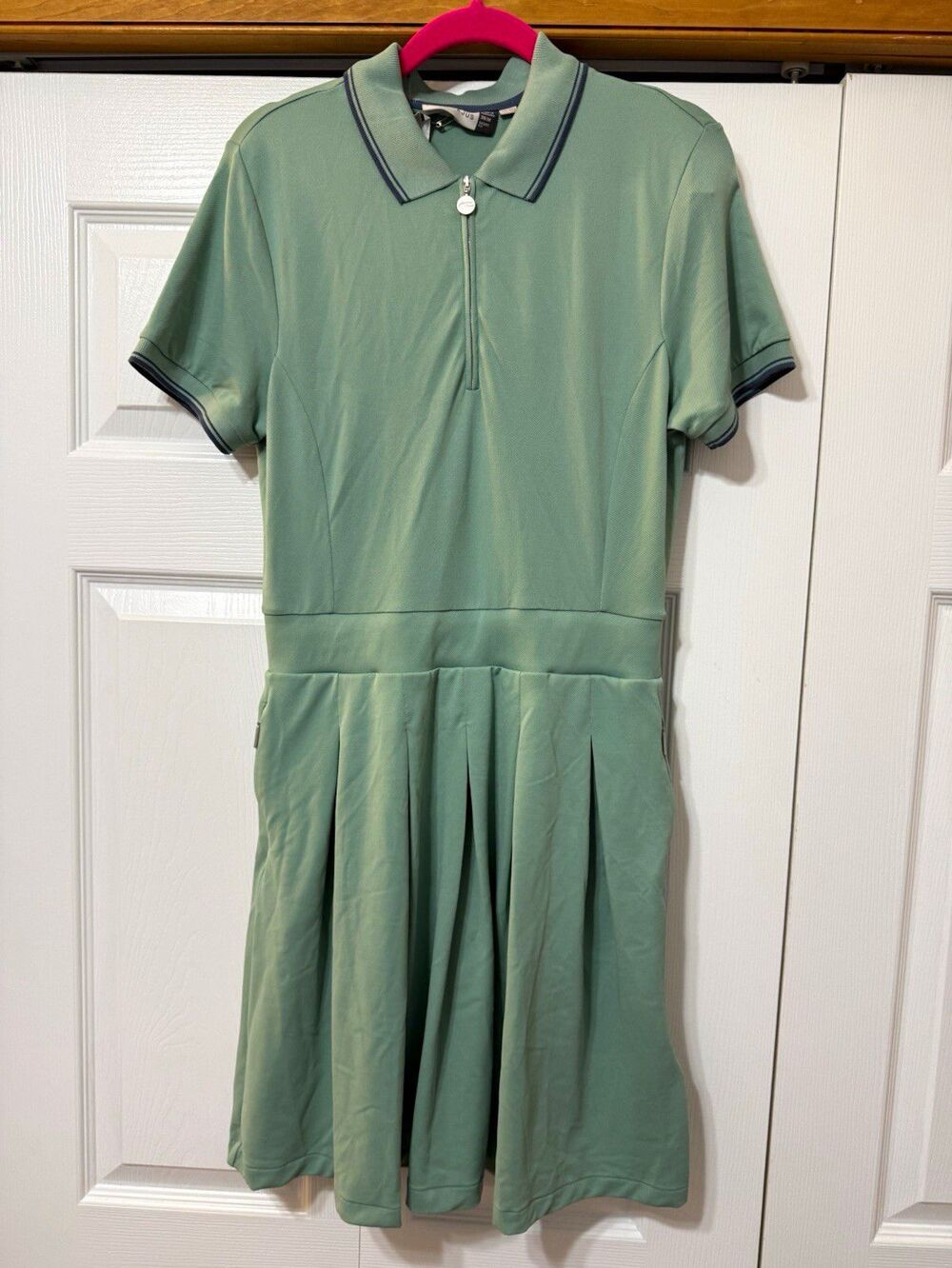 NWT KJUS Women’s Green Polo Golf Dress Sz M 38 Knee Length Zip Pockets +Shorts
